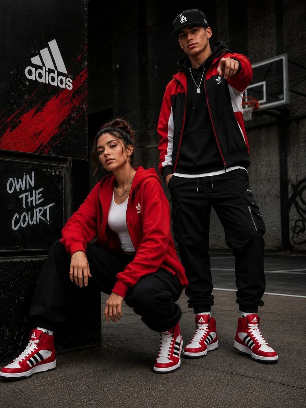 Adidas-BREAK START Mid 'Team Power Red Cloud White'-UNISEX SIZE 8 Men/9 Women